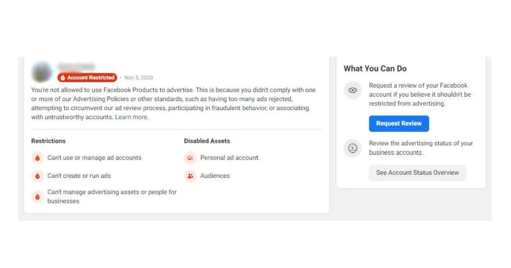 Facebook Ad Account Is Restricted