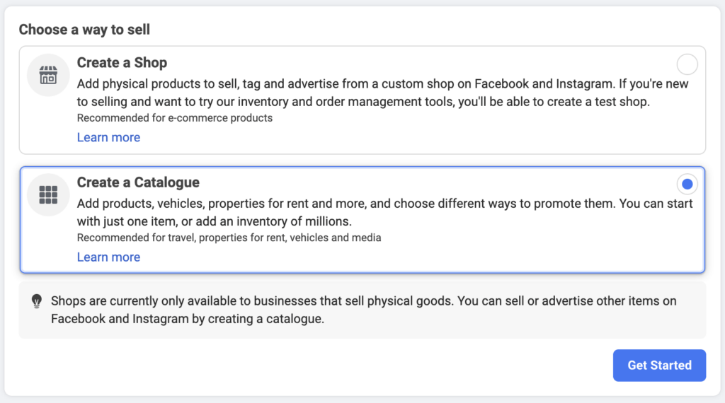 Create a Product Catalog on Facebook ad