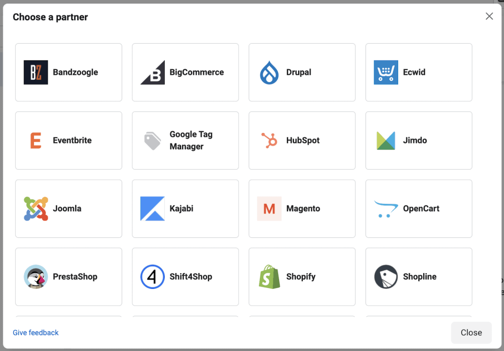 Set up with partner integration Facebook Pixel with Google Tag Manager