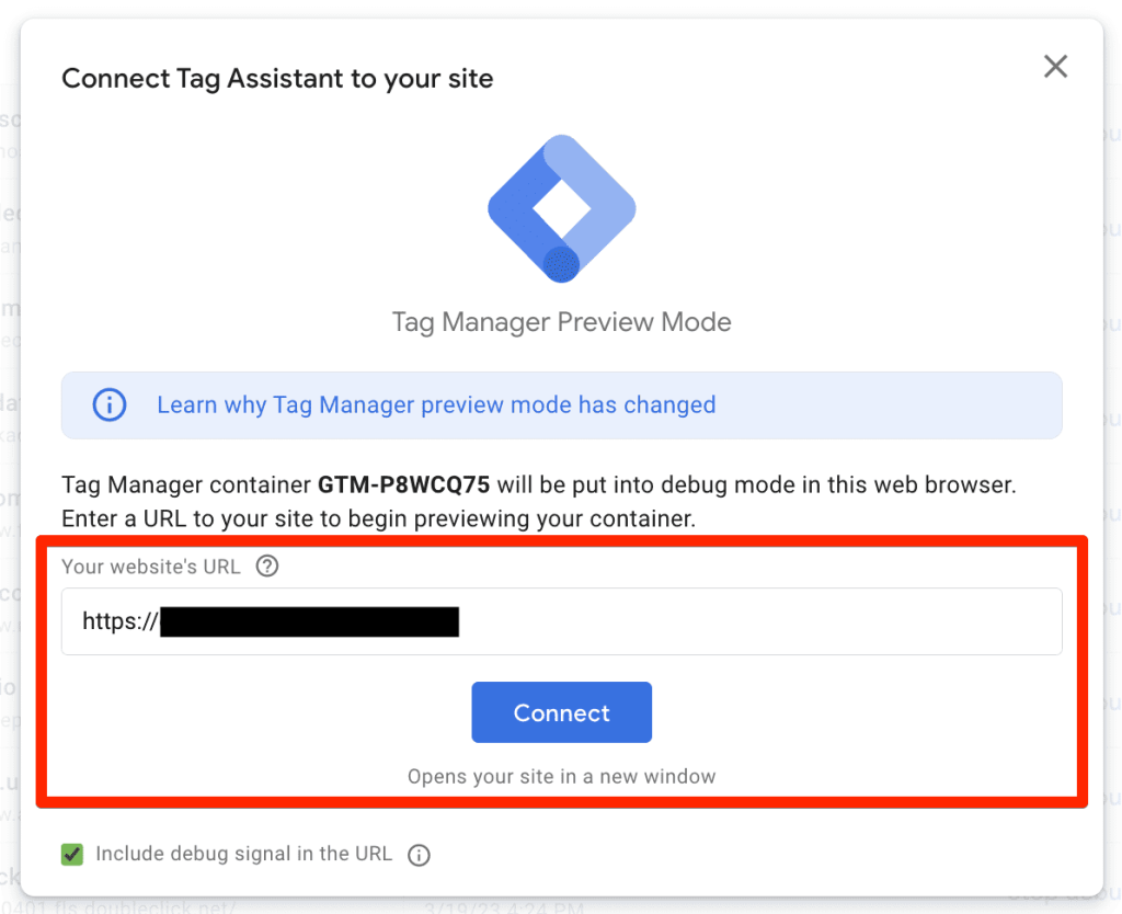 using GTM's preview mode and tag assistant
