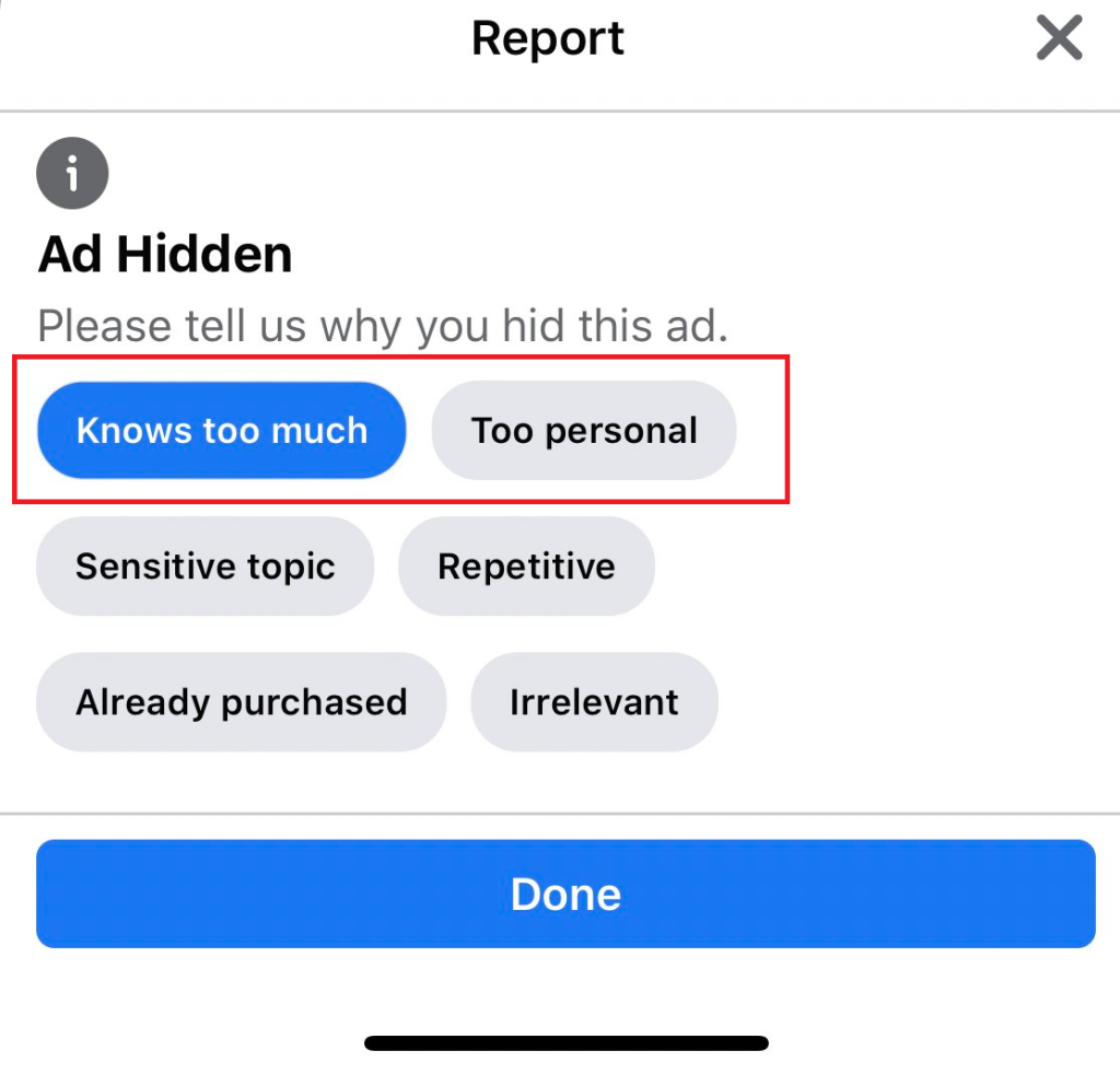 Ad Content Reported Too Frequently