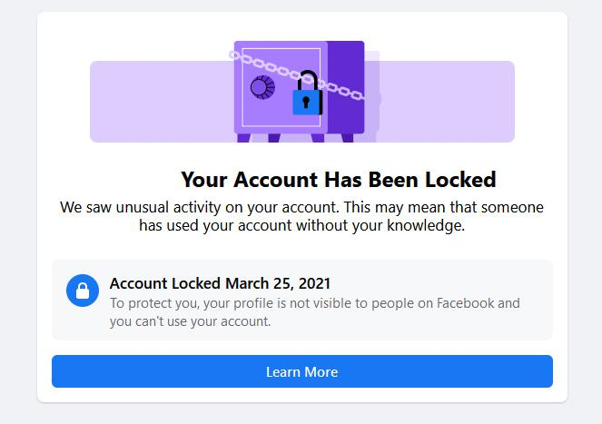 Personal Facebook Account Locked