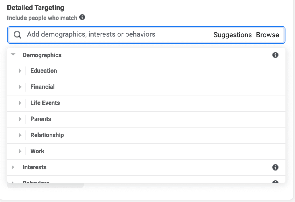 2. Leave Detailed Targeting Blank