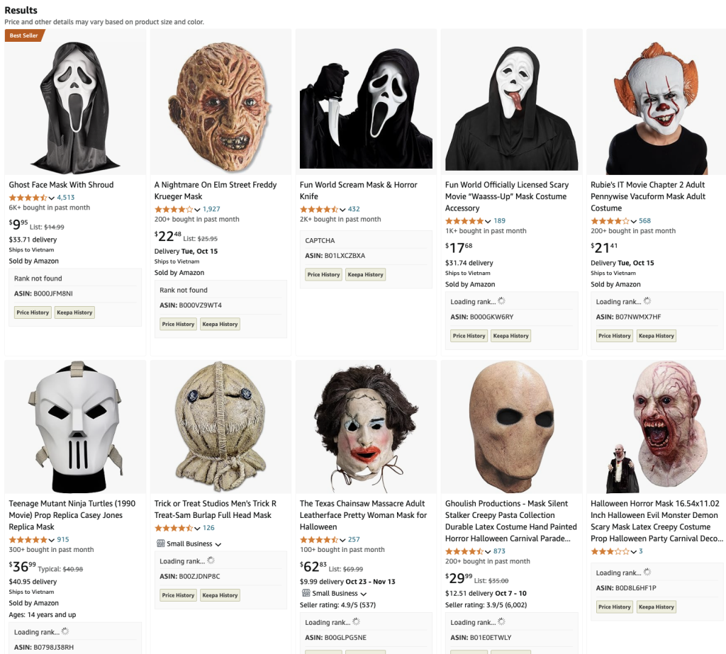 Horror Movie Masks