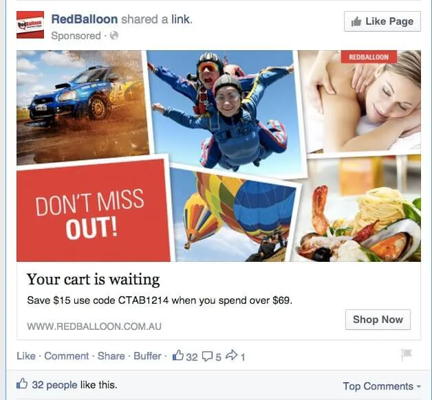 Retargeting Ads Facebook Examples