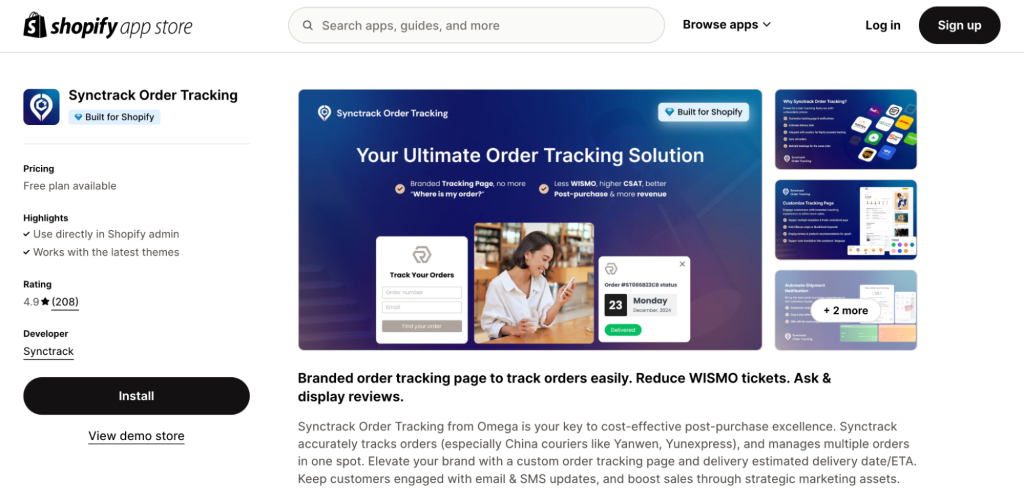 Synctrack Order Tracking