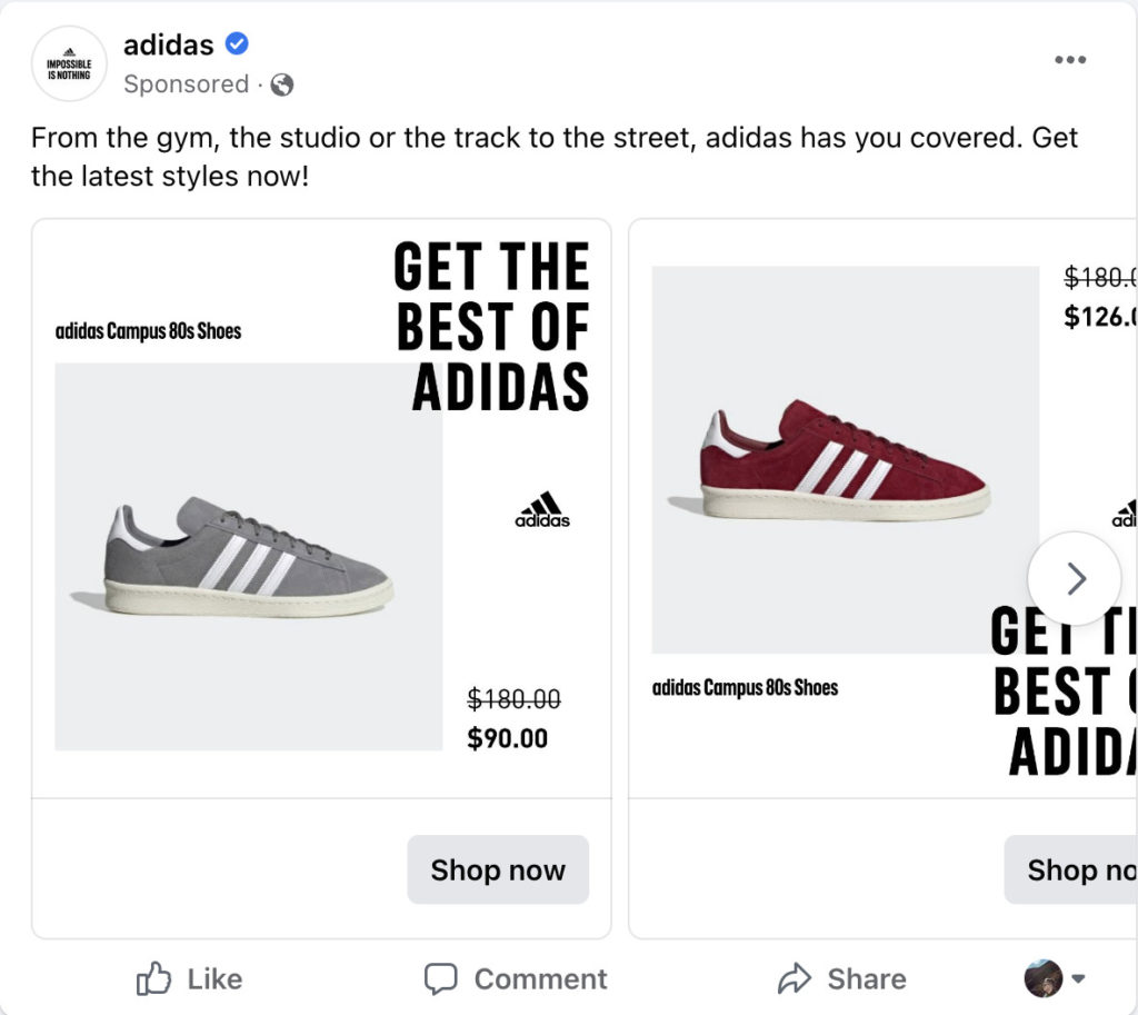 Facebook Carousel Ad Examples