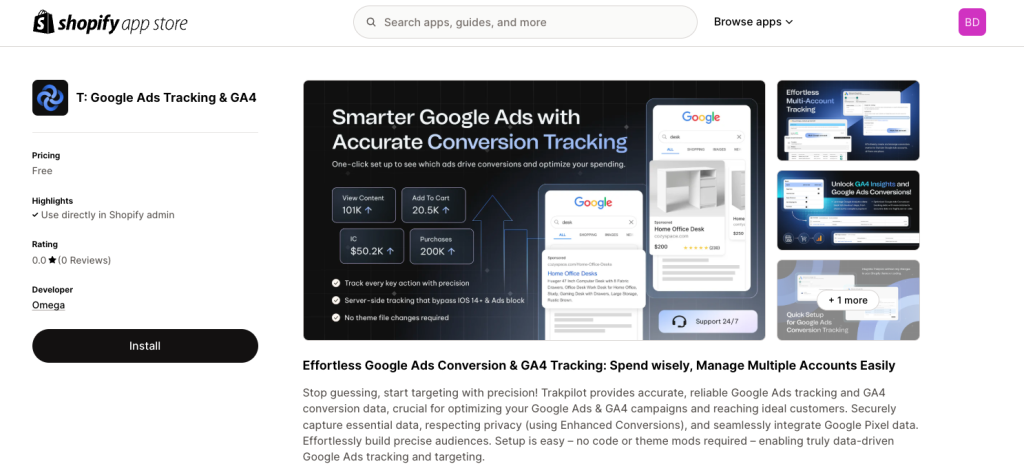 Using a Conversion Tracking App from the Shopify App Store
