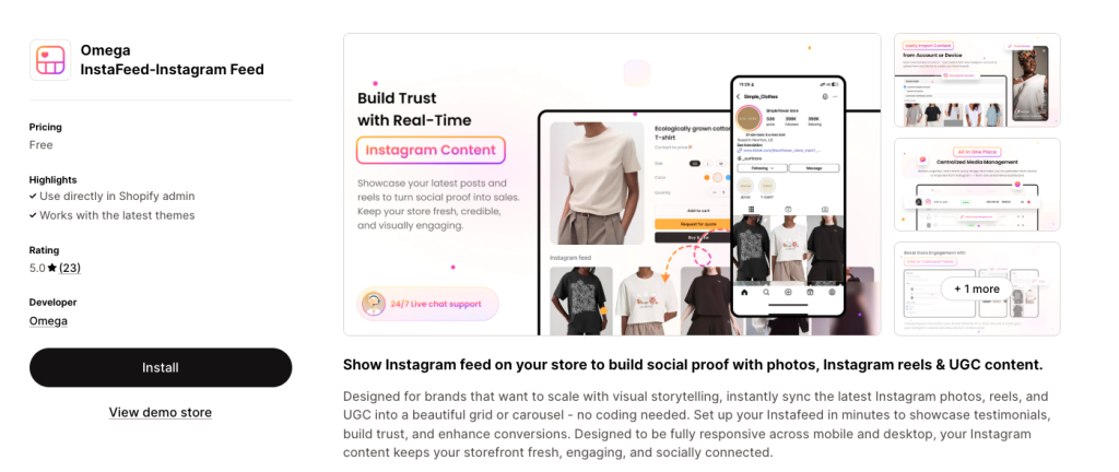 Instagram (Instafeed – Omega InstaFeed)