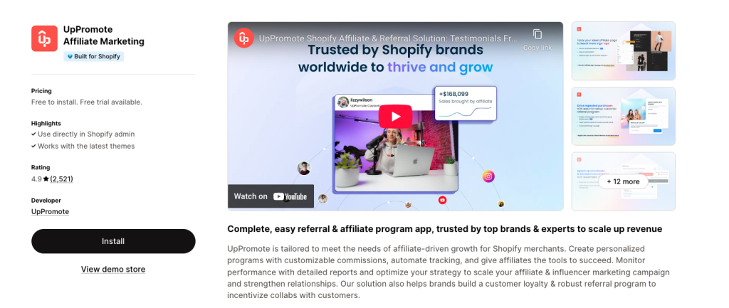 UpPromote best advertising apps for shopify