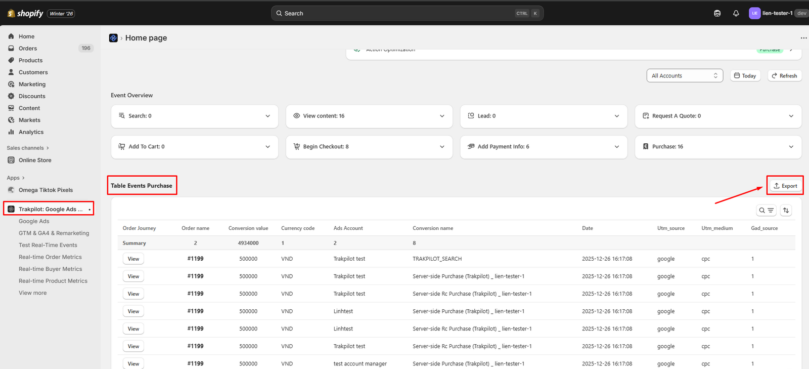 Trakpilot Data Export Guide