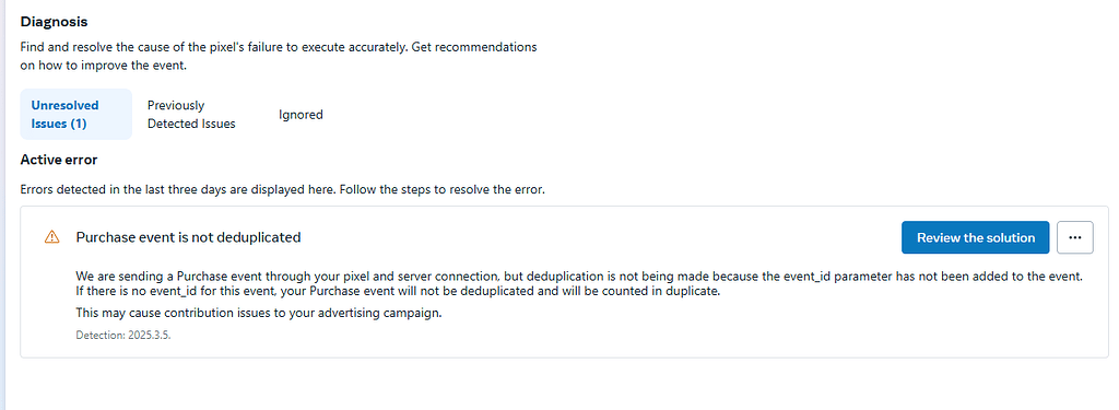 Check the Diagnostics Tab