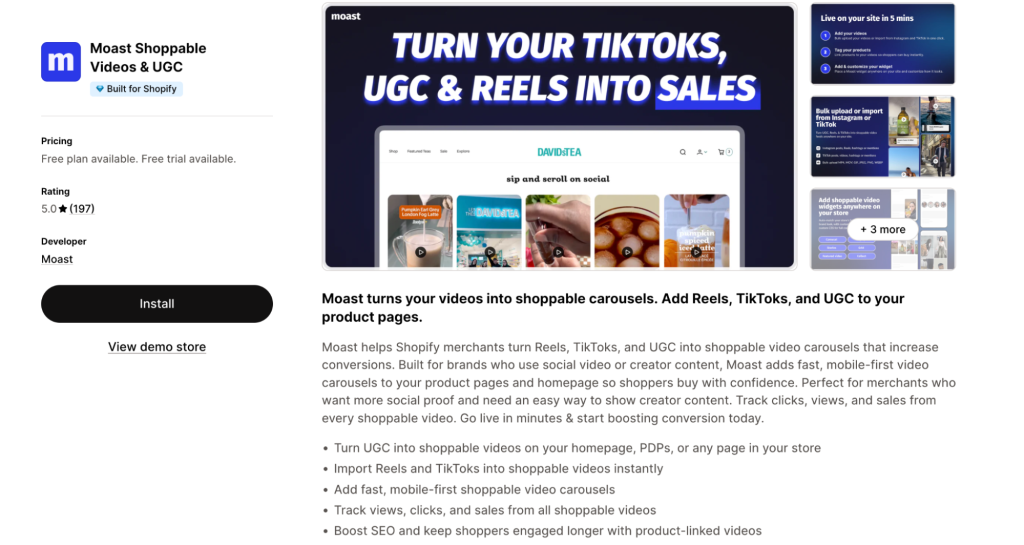 Moast Shoppable Videos & UGC