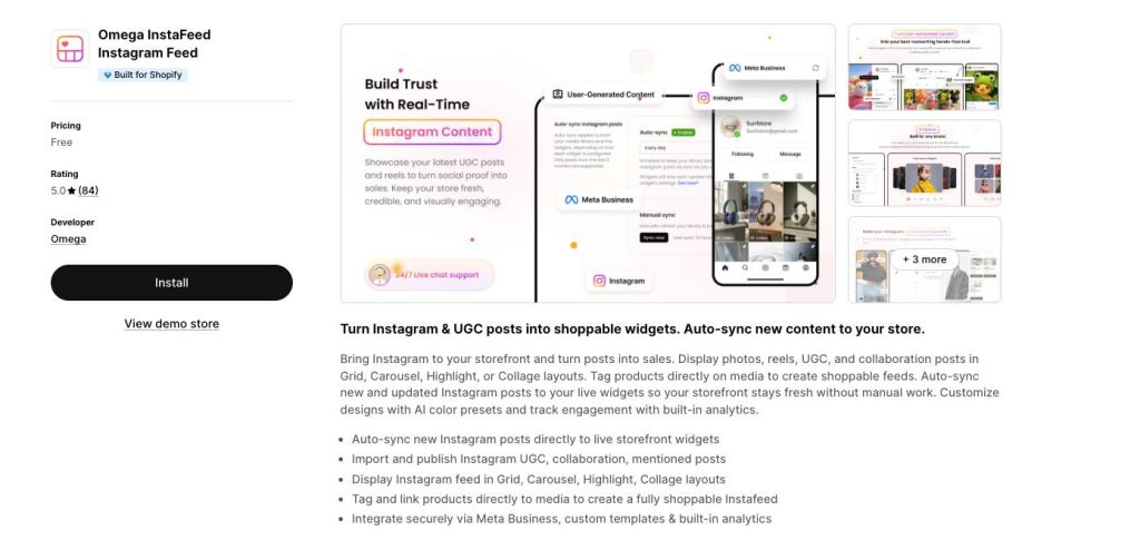 Omega Instagram Feed shopify instagram feed