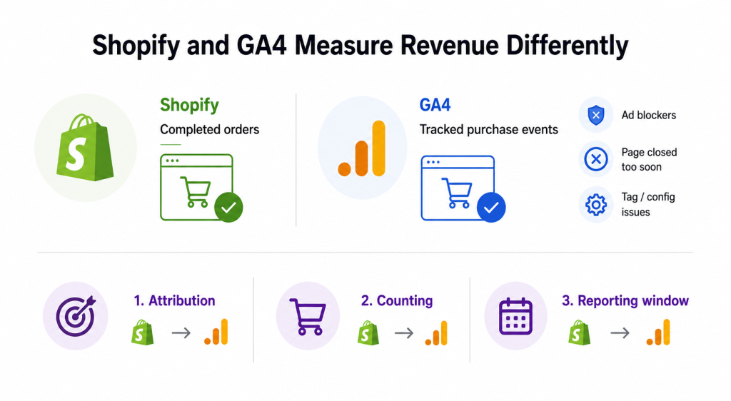 Shopify and GA4 Measure Revenue Differently